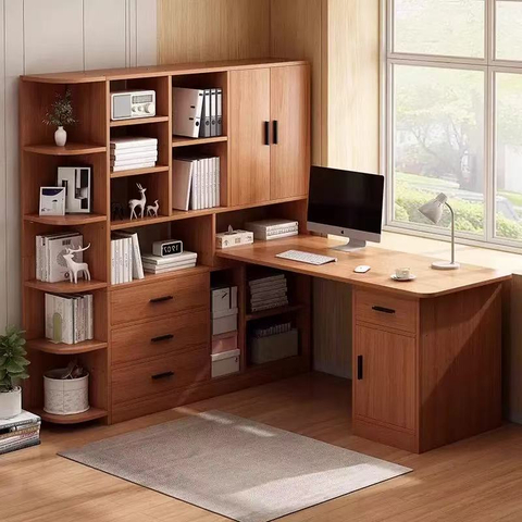 E0 Grade Solid Wood Particle Material Material Nordic Style Cornel Corne Desk Sweelf Комбинация